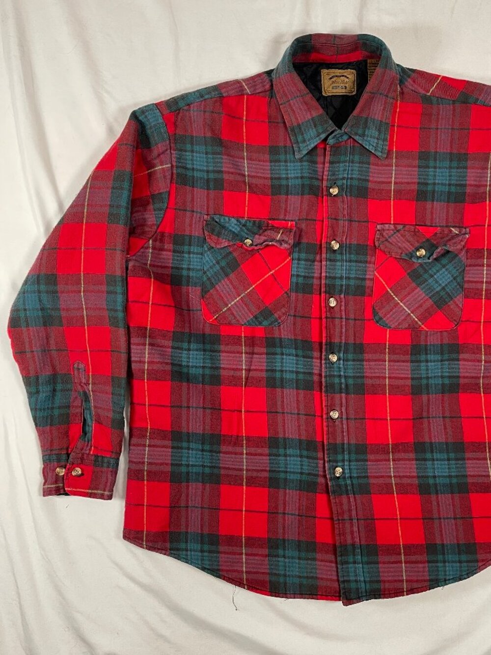Men’s St John's Bay Insulated Flannel Shirt Jacket Size XL Vintage Red Plaid